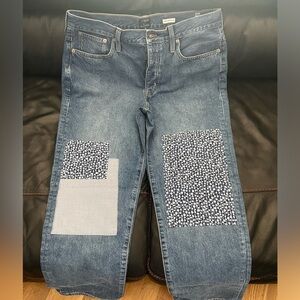 NWT JCrew Boyfriend Slim Patchwork Jeans Size 31, regular length.